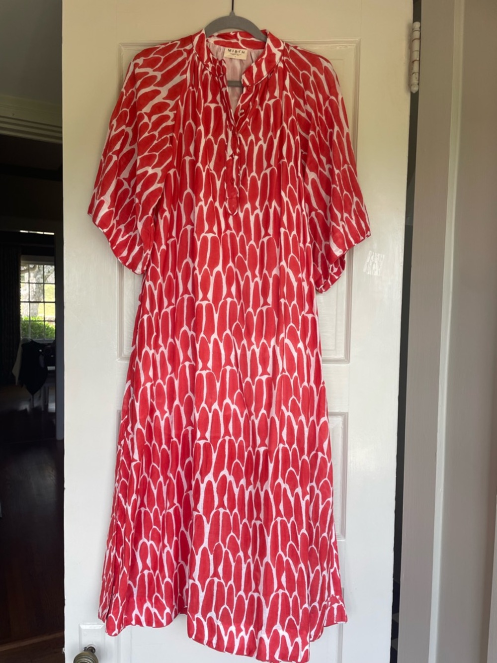 NWOT MIRTH Faro caftan. Red Fish print. Size Small. - Picture 7 of 10